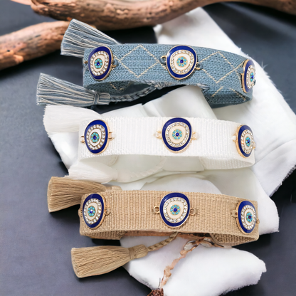 Adjustable Woven Evil Eye Bracelets