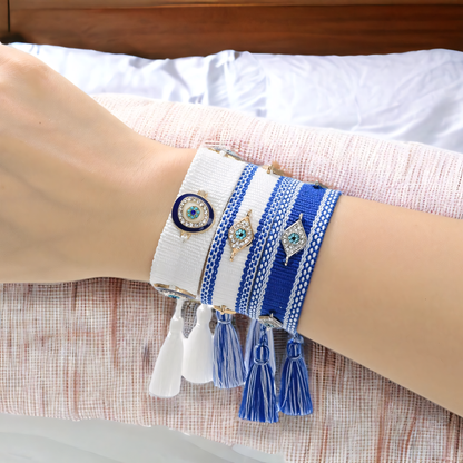 Adjustable Woven Evil Eye Bracelets