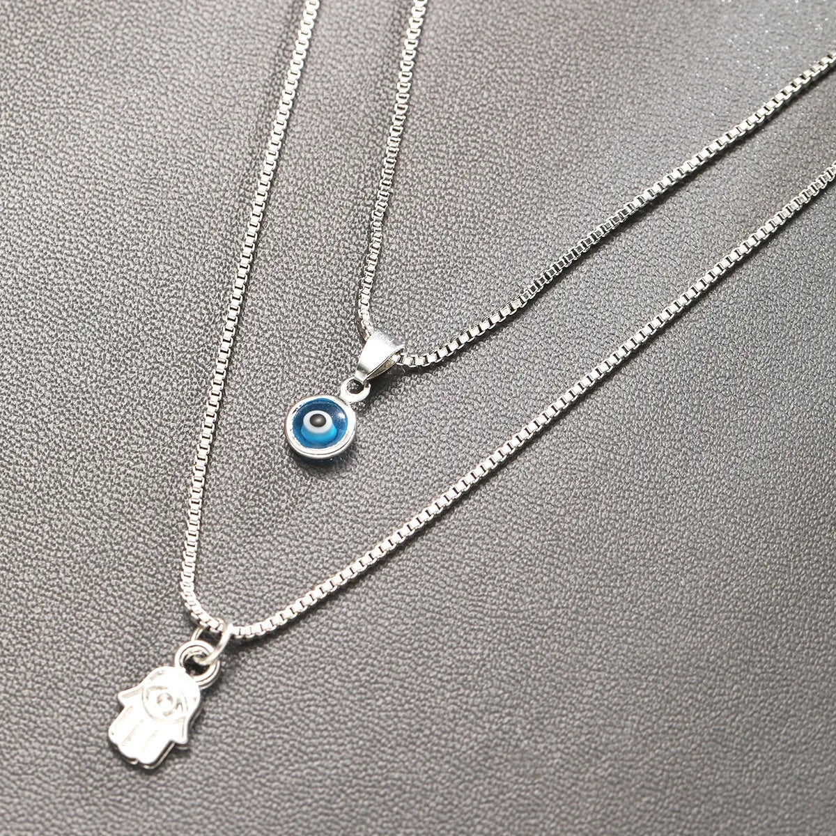 Double Layer Dainty Evil Eye Necklace