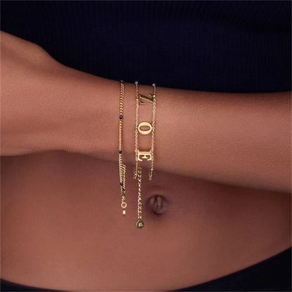 Personalized Double Chain Initial Bracelet