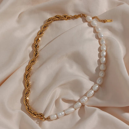 18k Pearl Rope Chain Jewelry Set