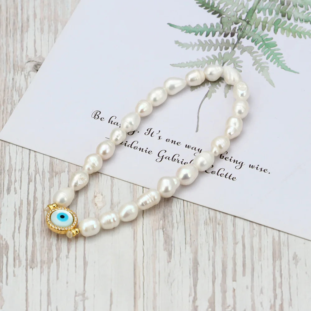 Evil Eye Pearl Bracelets