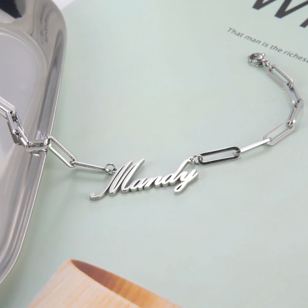 Paperclip Name Bracelet