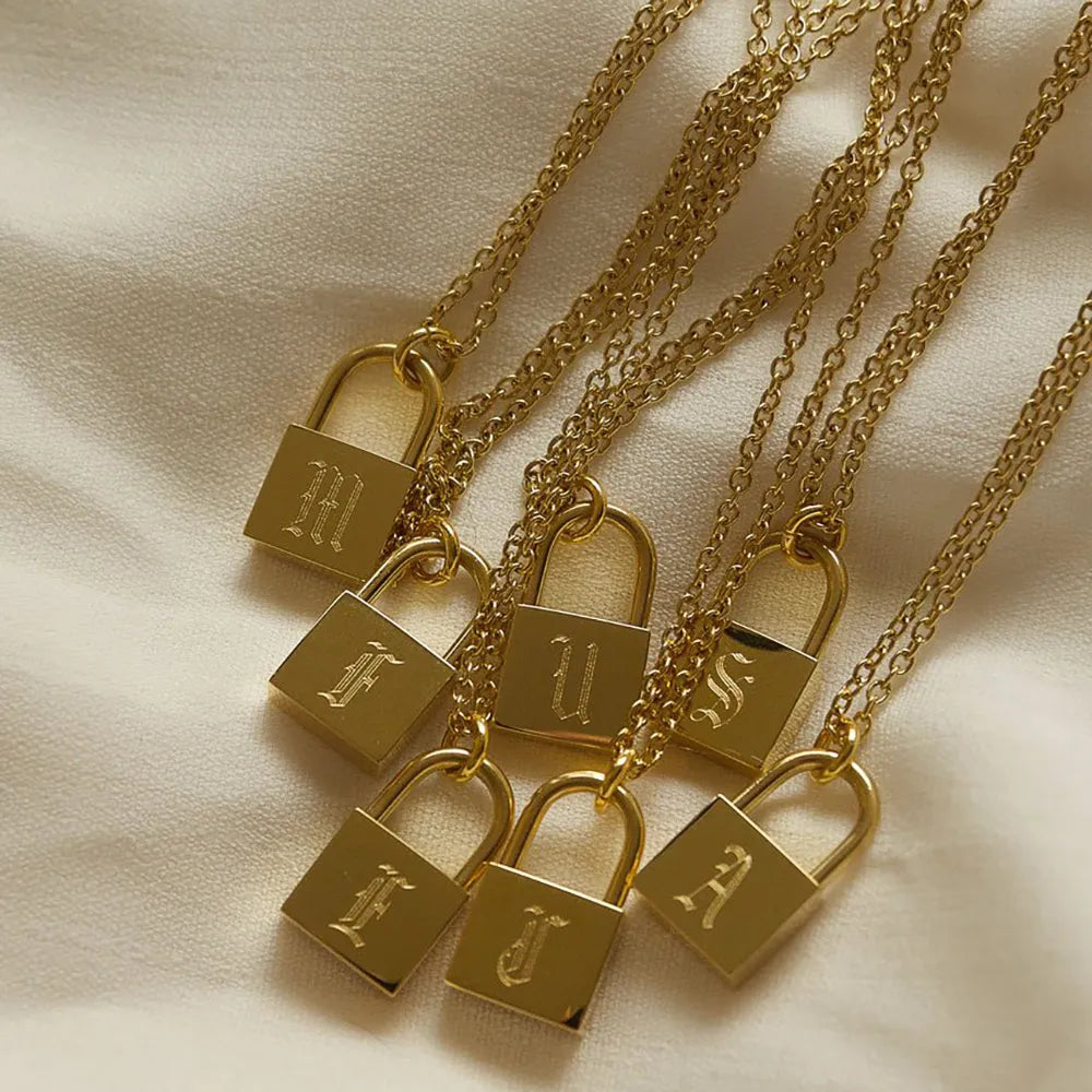 Love Lock Initial Necklace