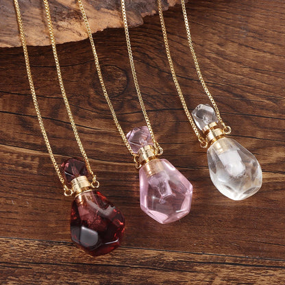 Crystal Perfume Bottle Necklace