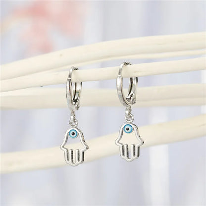 Hollow Evil Eye Hand Earrings