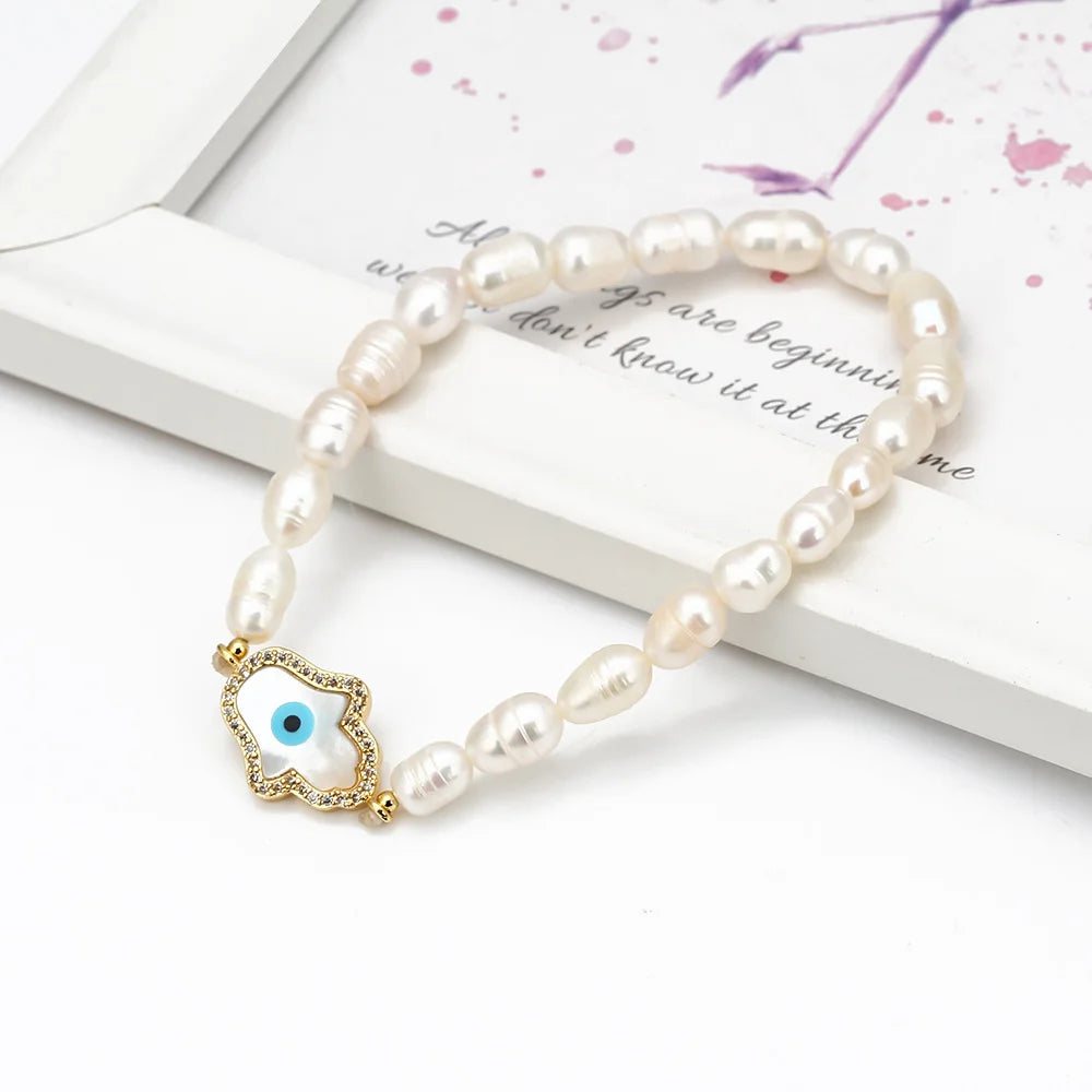 Evil Eye Pearl Bracelets