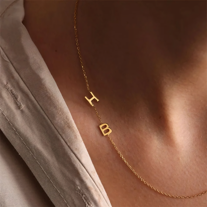 Custom Sideway Initial Necklace