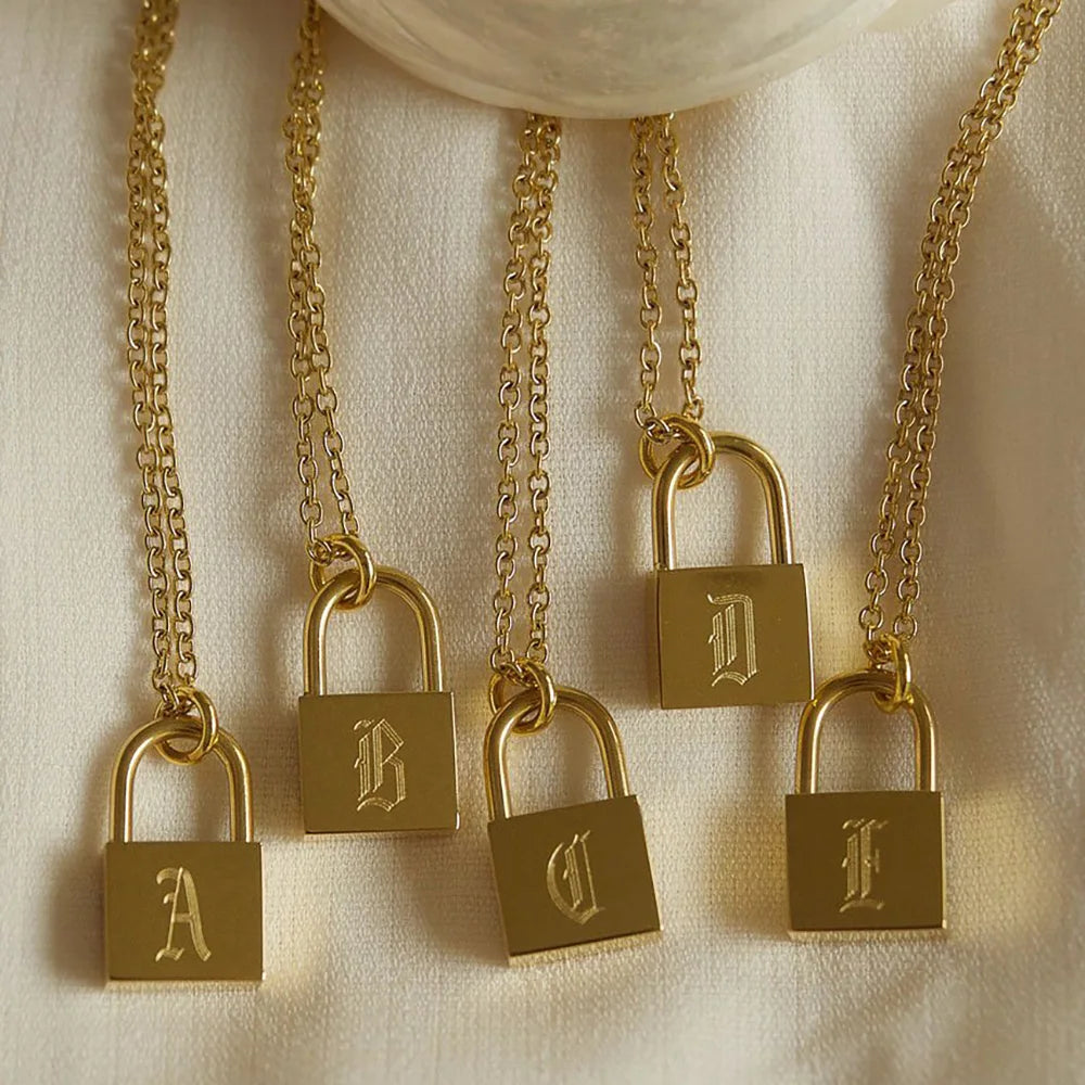 Love Lock Initial Necklace