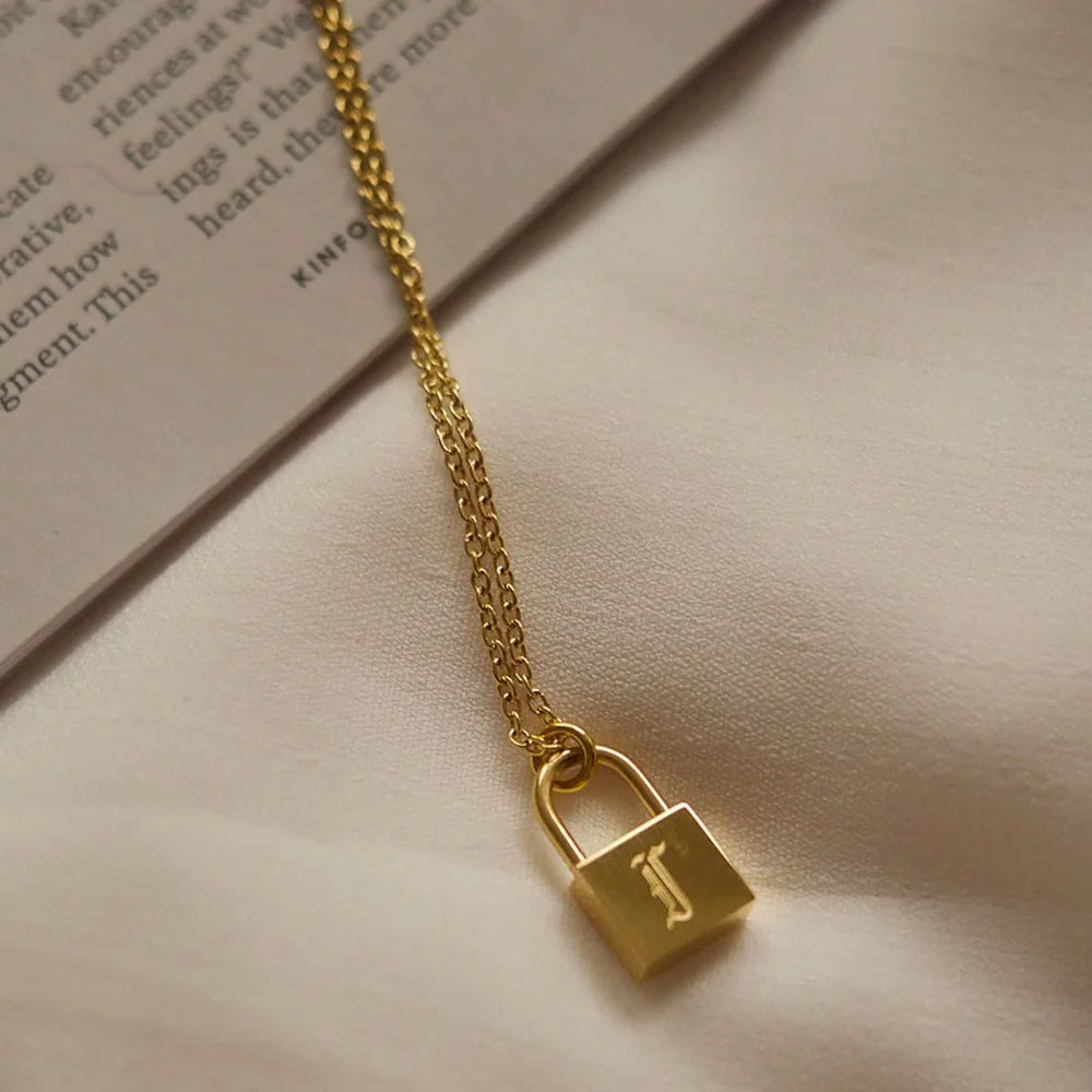 Love Lock Initial Necklace