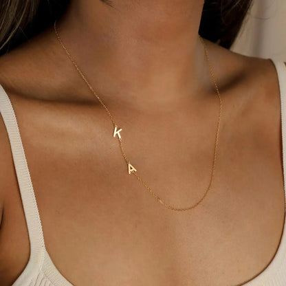 Custom Sideway Initial Necklace