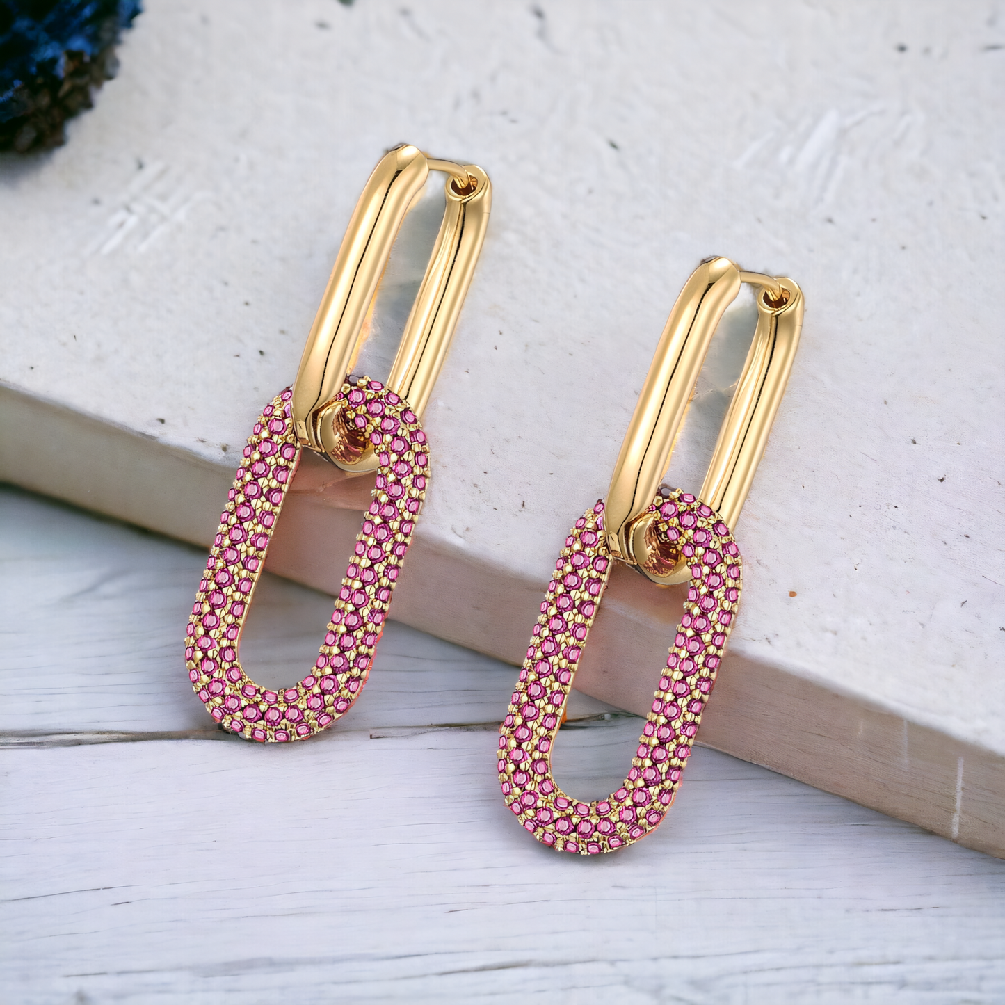 Geometric Oval Hoop Earrings