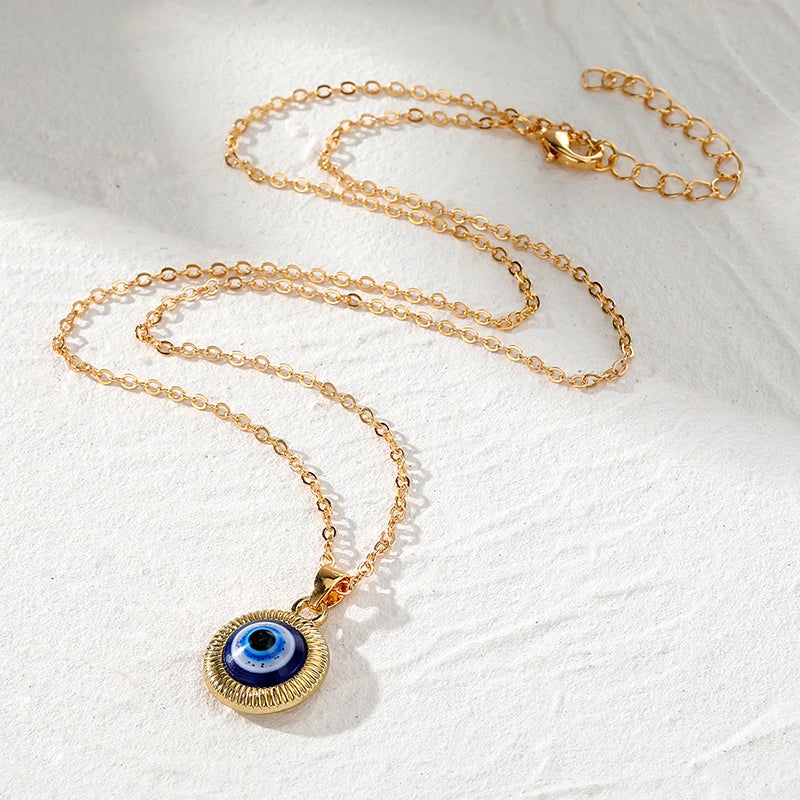 Round Vintage Evil Eye Necklaces