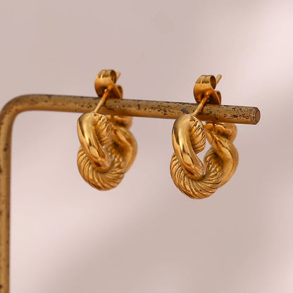 18k Grain Twist Earrings