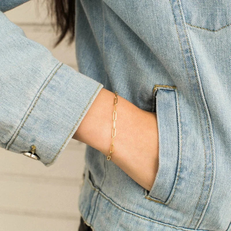 Paperclip Initial Bracelet