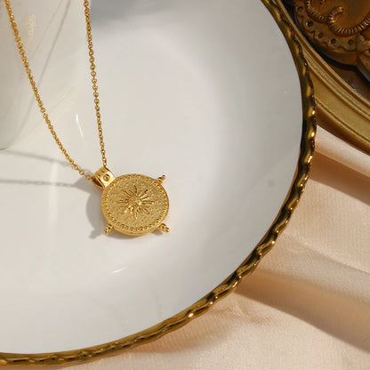 Vintage Sun Compass Necklace