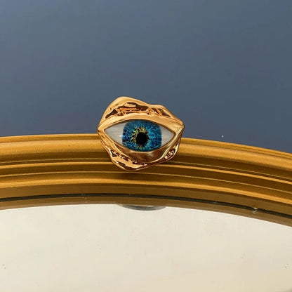 Vintage Open Evil Eye Stone Ring