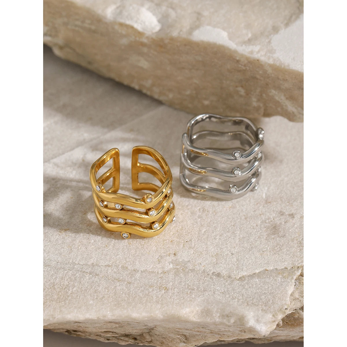 Wavy Stone Ring