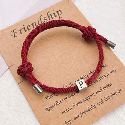 Block Initial Friendship Bracelet