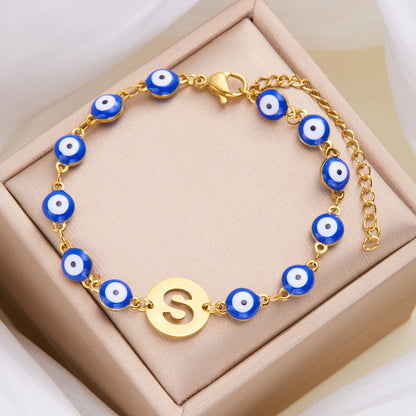 Evil Eye Initial Bracelet