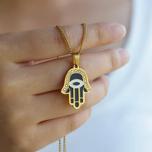 Hamsa Evil Eye Necklace