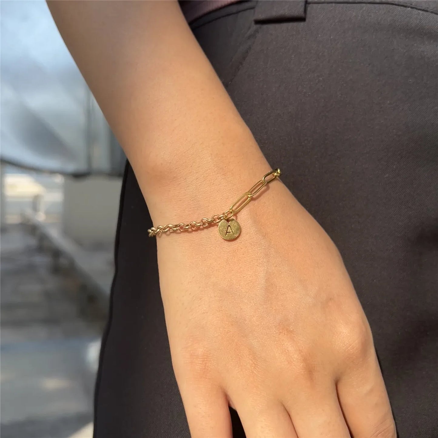 Asymmetric Initial Bracelet