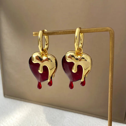 Dripping Heart Earrings