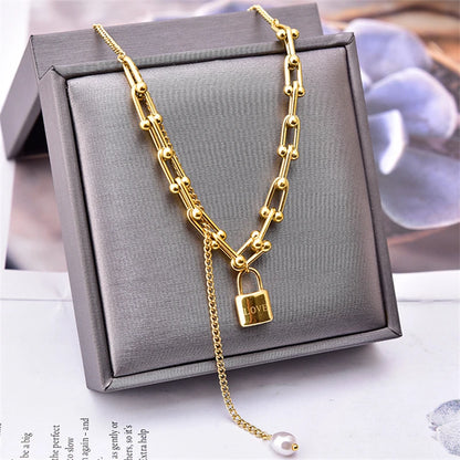 Love Lock Pearl Necklace