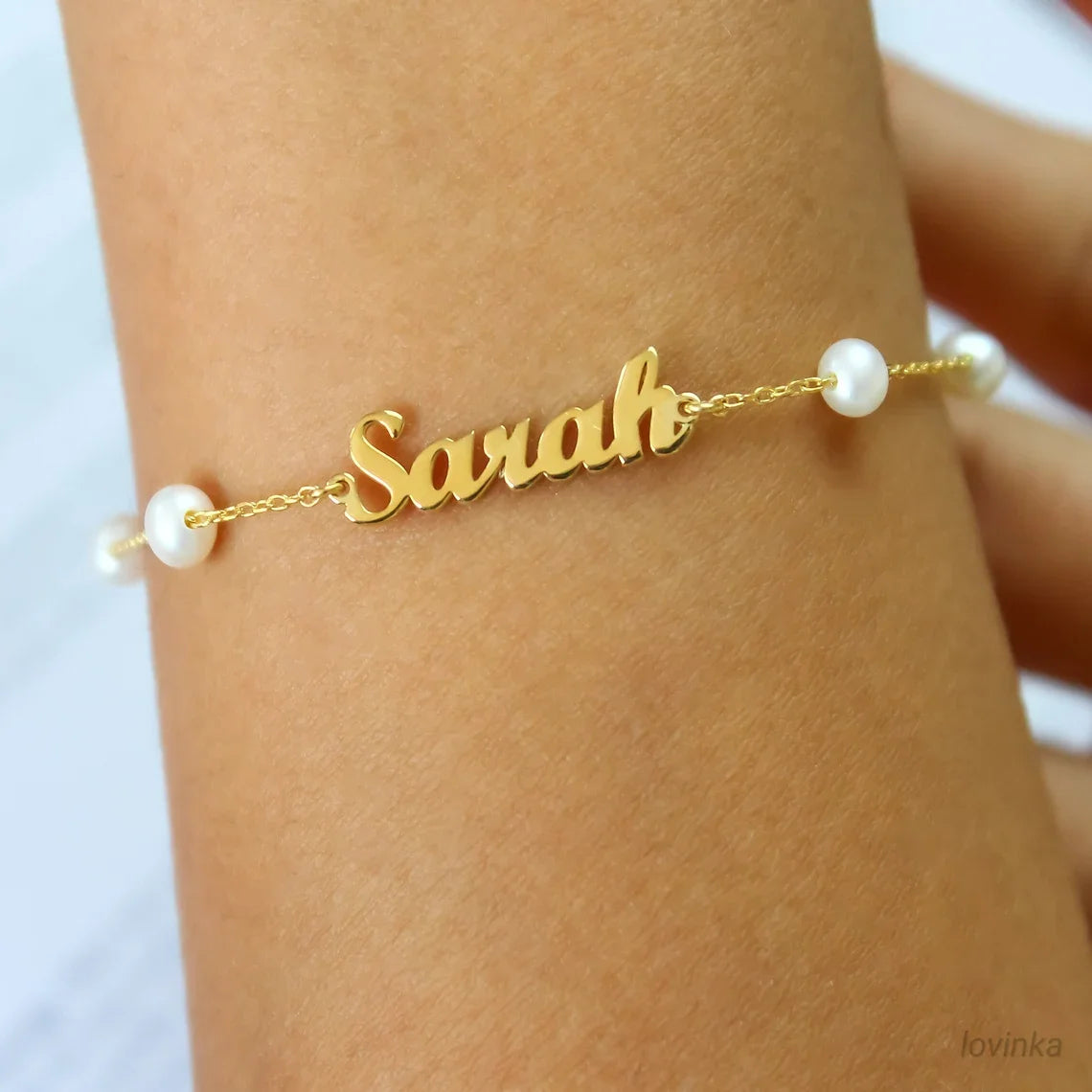 Custom Name Pearl Bracelet