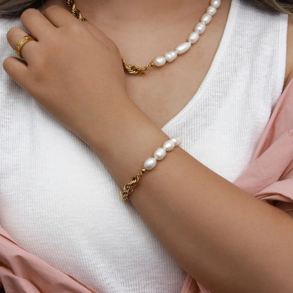 Twisted Chain Pearl Set