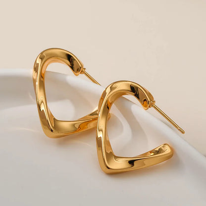 18k Twisted Hoop Earrings