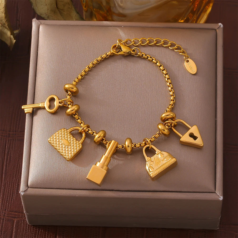 Lock Charm Bracelets