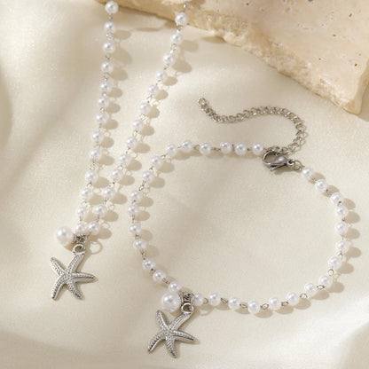 Pearl Beach Charm Jewelry Set