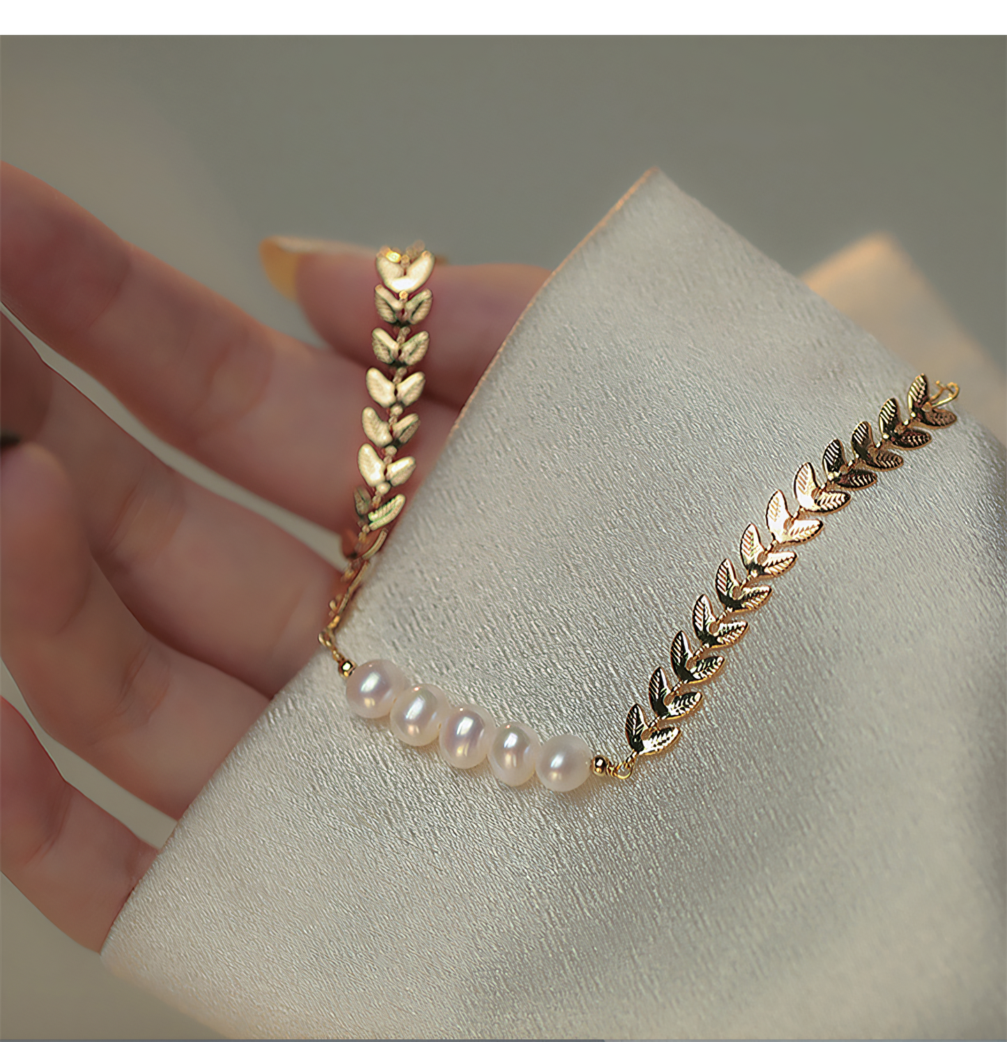 Leaf Pearl Bracelet