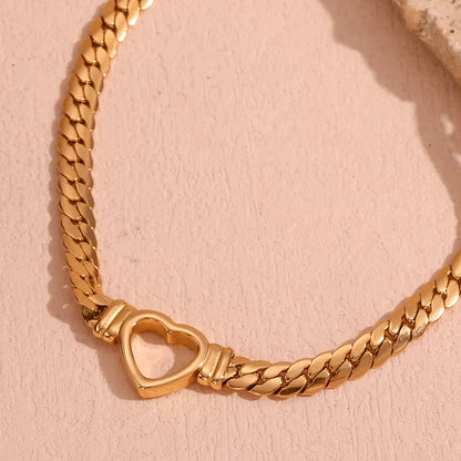 18k Heart Choker Necklace