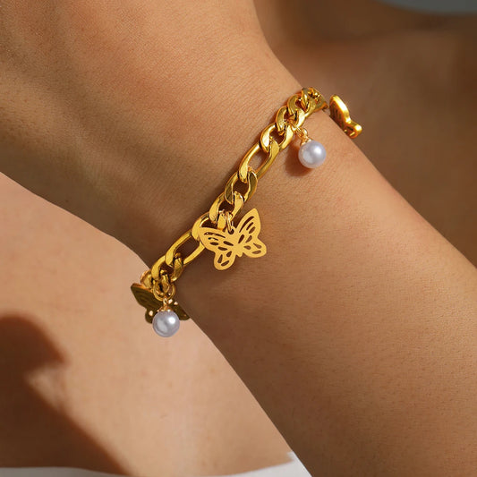 Butterfly Pearl Bracelet