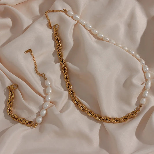 Twisted Chain Pearl Set