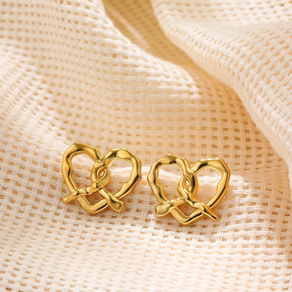 Pretzel Heart Earrings