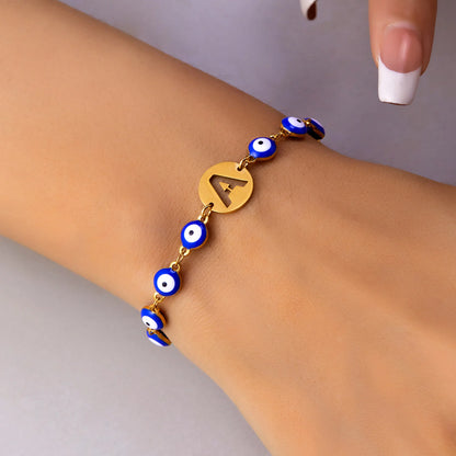 Evil Eye Initial Bracelet