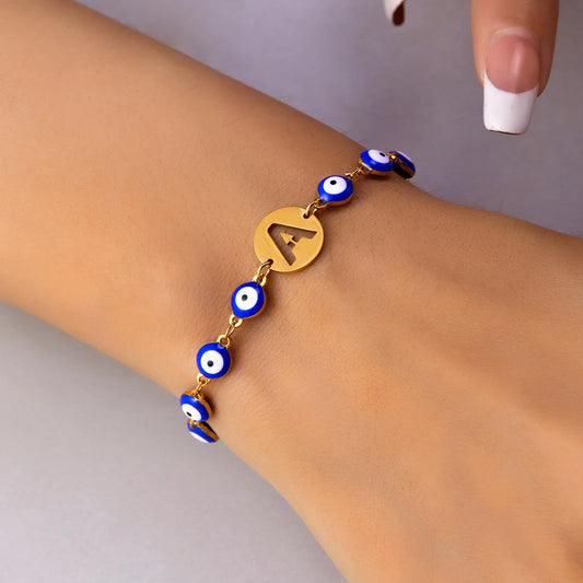 Evil Eye Initial Bracelet