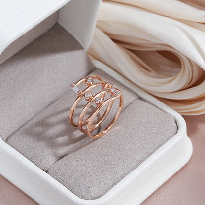 Trendy Crystal Line Ring