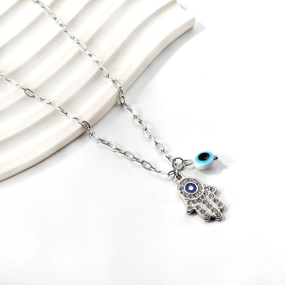 18k Classic Evil Eye Charm Necklace