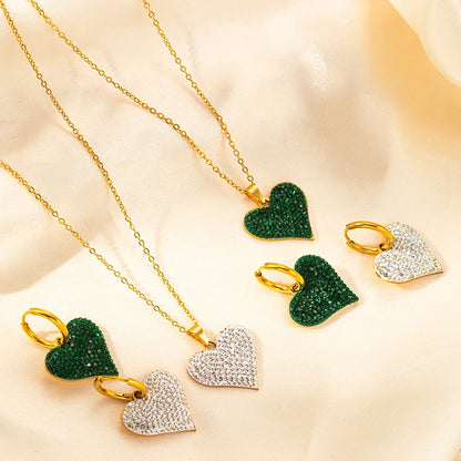 Crystal Heart Necklace & Earrings