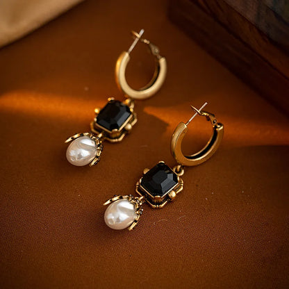 Senior Black Dangle Earrings