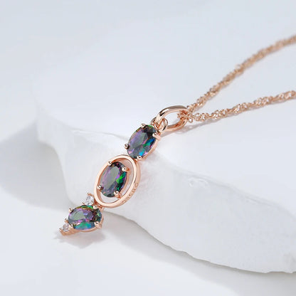 Iridescent Drop Necklace