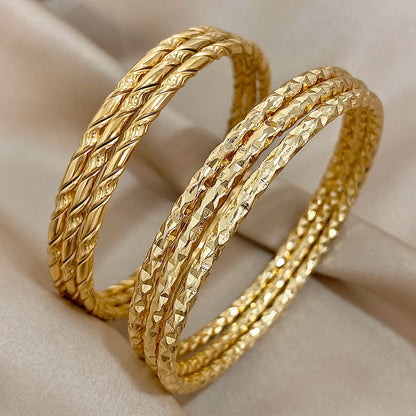 3PC Geometric Bangles