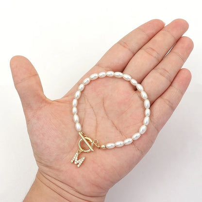 Pearl Initial Bracelet