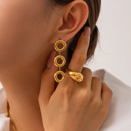 18k Circle Hoops Jewelry Set