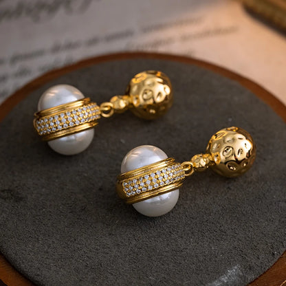 Elegant Pear Ball Earrings