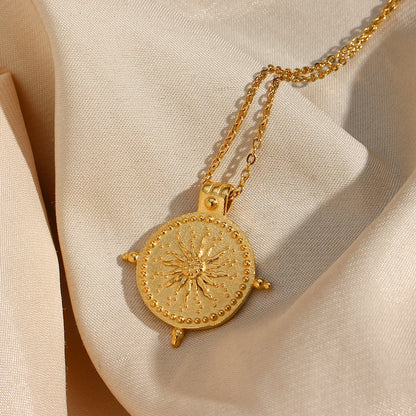 Vintage Sun Compass Necklace